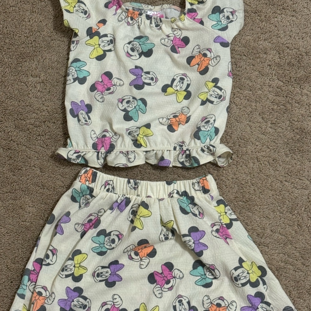 Disney Minnie Mouse Skirt + Top Set